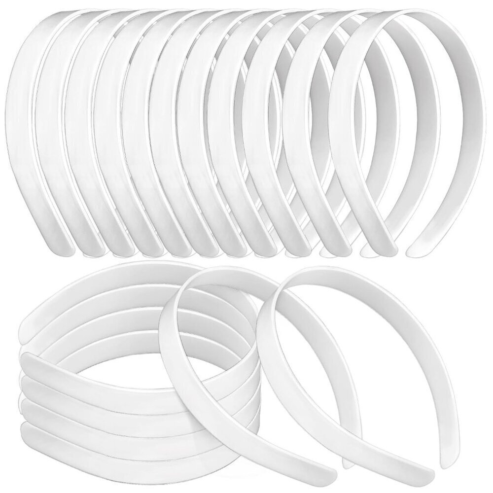 50 Pcs Plastic No Teeth Girls Headbands Kids DIY Hair Accessories Black White